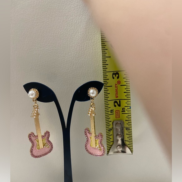 3/$18 Guitar Drop Earrings - Picture 3 of 3
